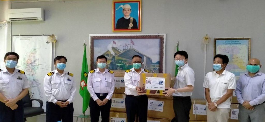 ミャンマー国鉄にマスク4万枚寄贈
