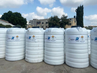 Emergency Humanitarian Support for Palestine 87 Water Tanks Installed in Refugee Camp in the Northern West Bank