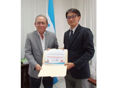 Certificate of Appreciation for Reconstruction of Bridge on National Road No.1 (Guacirope Bridge)