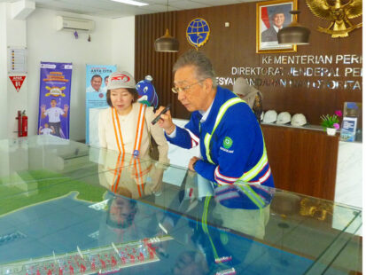 宮崎桂JICA副理事長　インドネシア国パティンバン港開発事業現場を視察